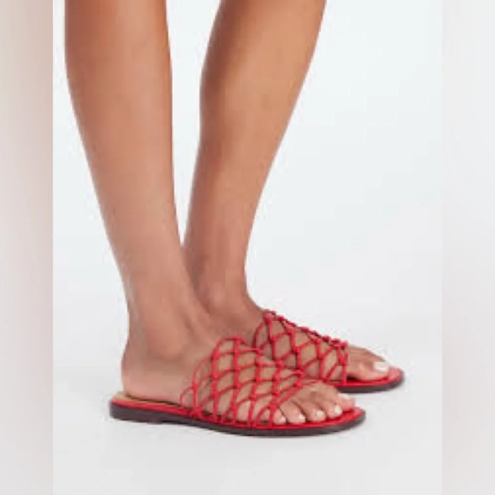 Madewell Red Braided Slide Sandals